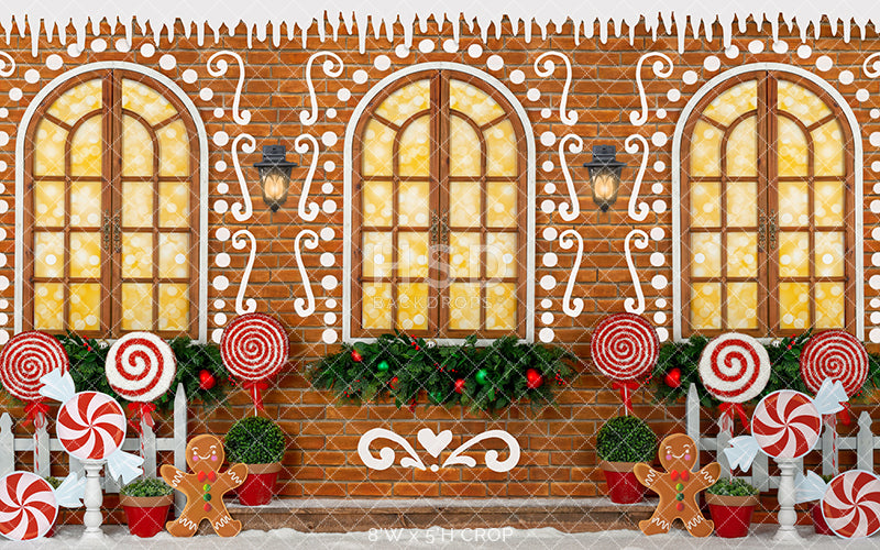 Gingerbread House Wall - HSD Photography Backdrops 