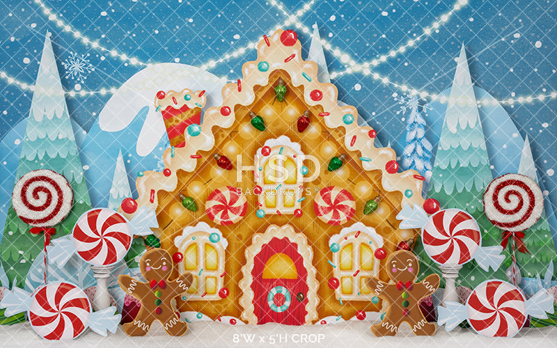 Church　Gingerbread　House　Christmas　Photography　Backdrop　or　for　Event
