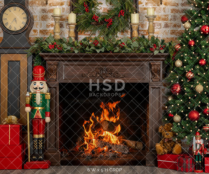 Festive Fireplace - HSD Photography Backdrops 