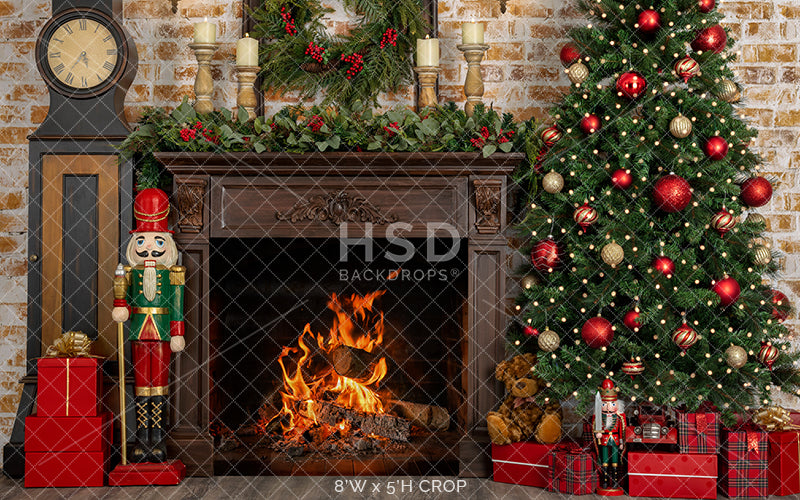 Festive Fireplace - HSD Photography Backdrops 