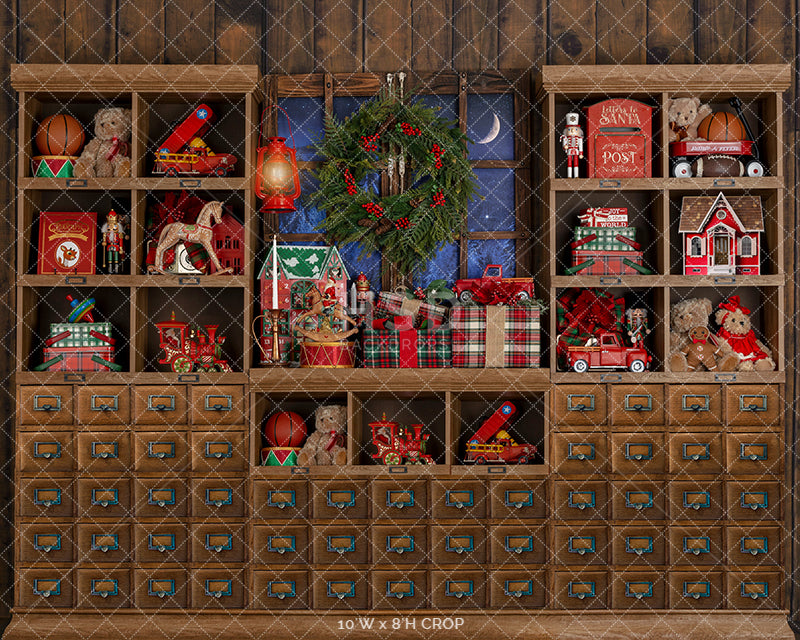 Vintage Santa's Workshop - HSD Photography Backdrops 