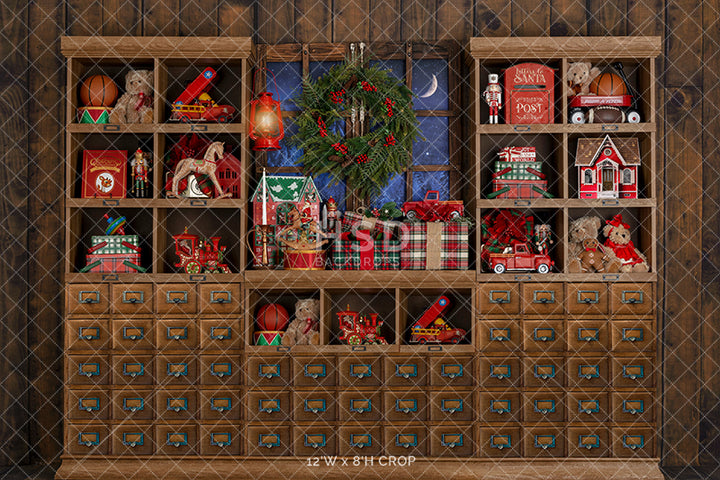 Vintage Santa's Workshop - HSD Photography Backdrops 