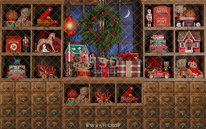 Vintage Santa's Workshop - HSD Photography Backdrops 