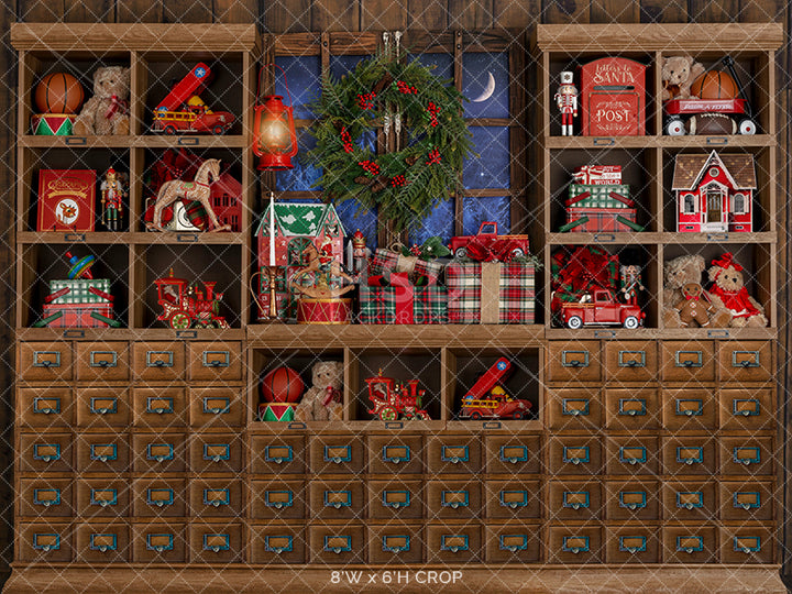 Vintage Santa's Workshop - HSD Photography Backdrops 