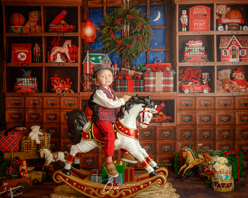 Vintage Santa's Workshop - HSD Photography Backdrops 