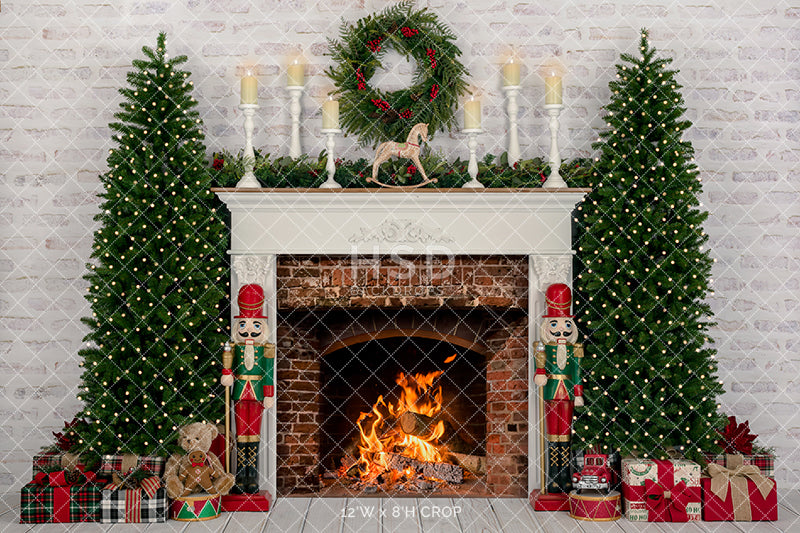 Warm by the Fireplace - HSD Photography Backdrops 