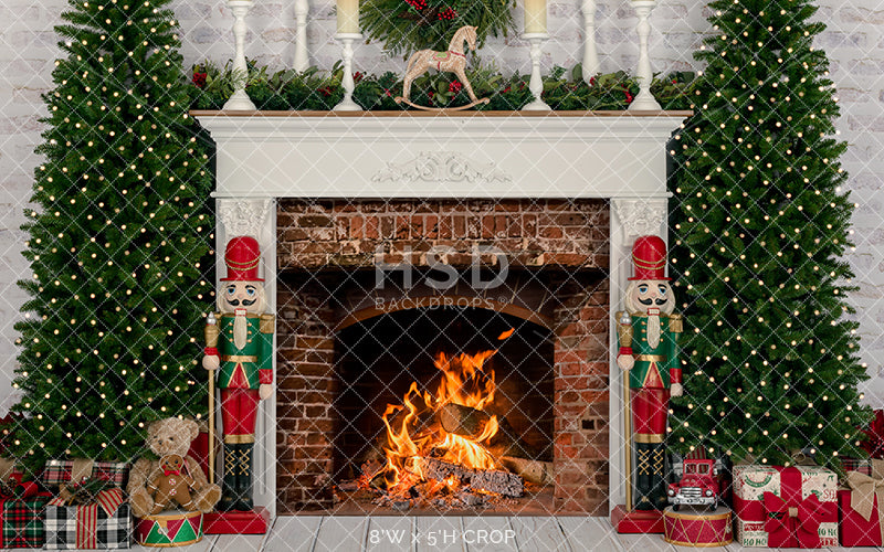 Warm by the Fireplace - HSD Photography Backdrops 