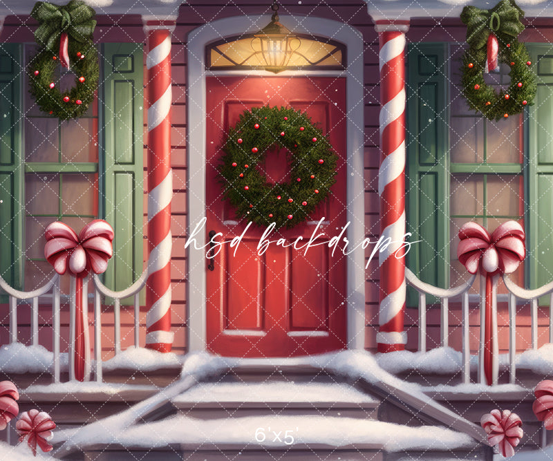 Christmas Theme Photoshop Backdrop | Santas Workshop Gingerbread House