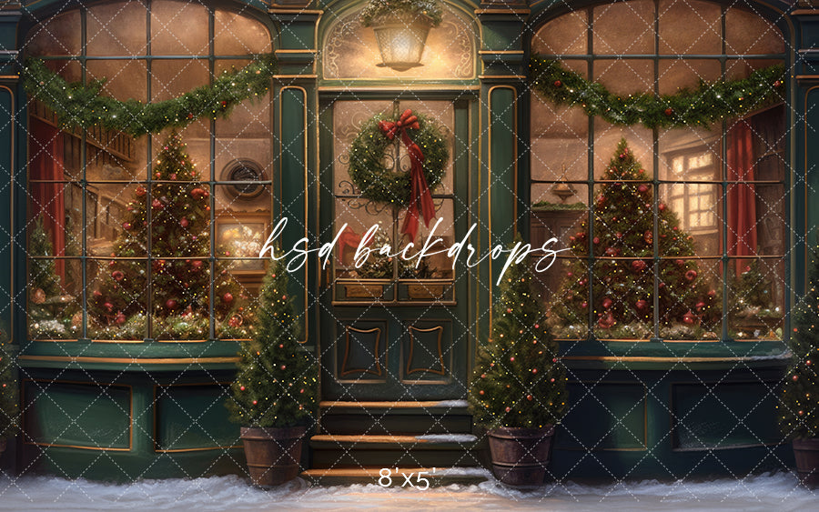 Victorian Christmas Storefront (sweep options) - HSD Photography Backdrops 