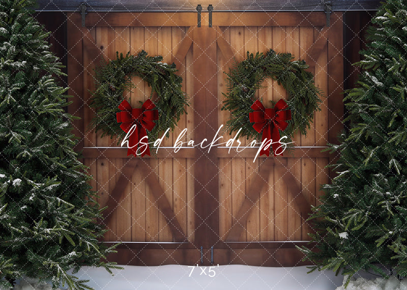 Rustic Christmas Tree Header Design Rustic Christmas Background