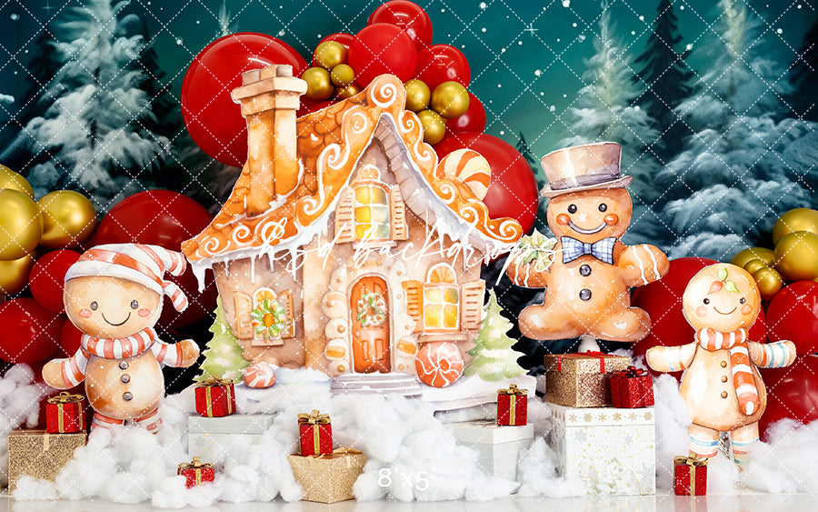 Gingerbread House on the Hill - HSD Photography Backdrops 