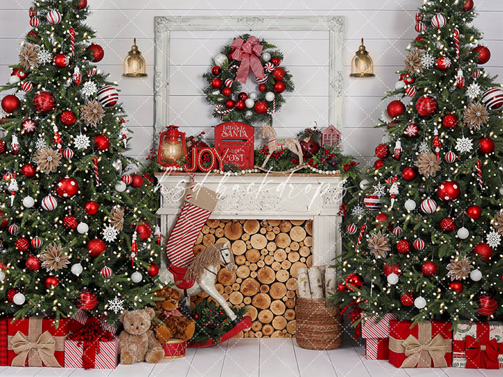 Cozy Christmas Fireplace - HSD Photography Backdrops 