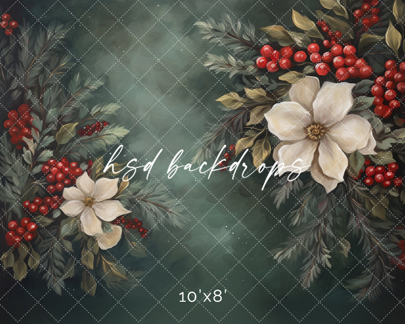 Berry Merry Blooms - HSD Photography Backdrops 