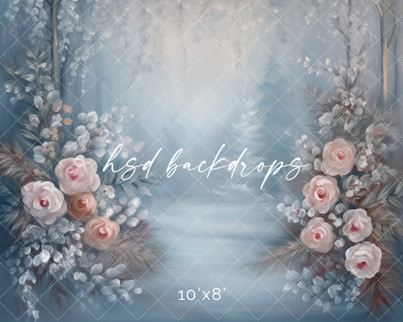 Wild Winter Roses - HSD Photography Backdrops 