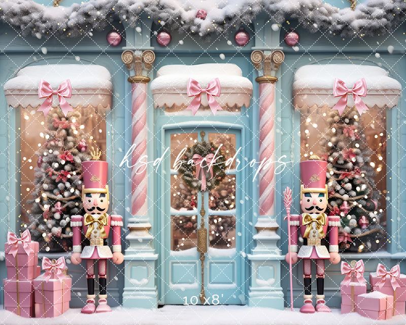 Pretty Posh Christmas Store Front - HSD Photography Backdrops 