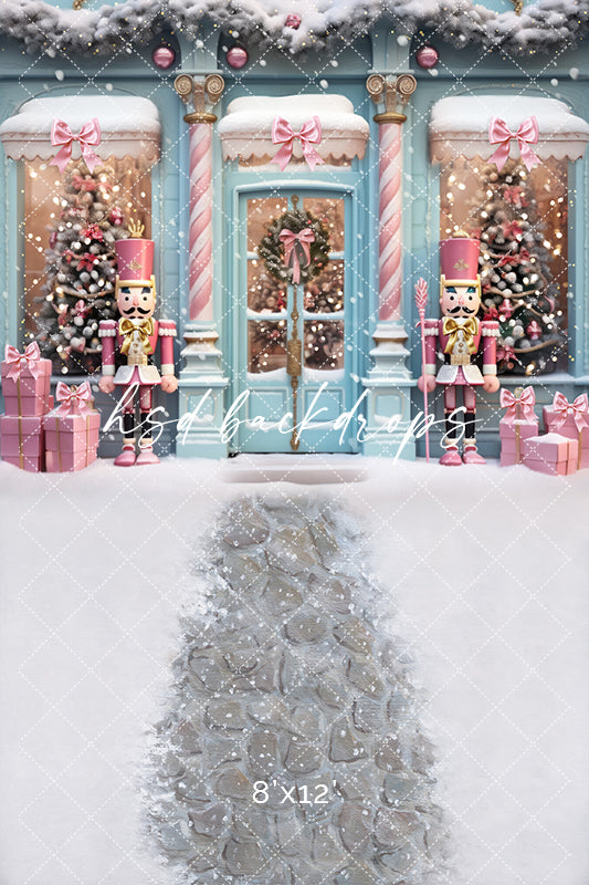 Pretty Posh Christmas Store Front - HSD Photography Backdrops 