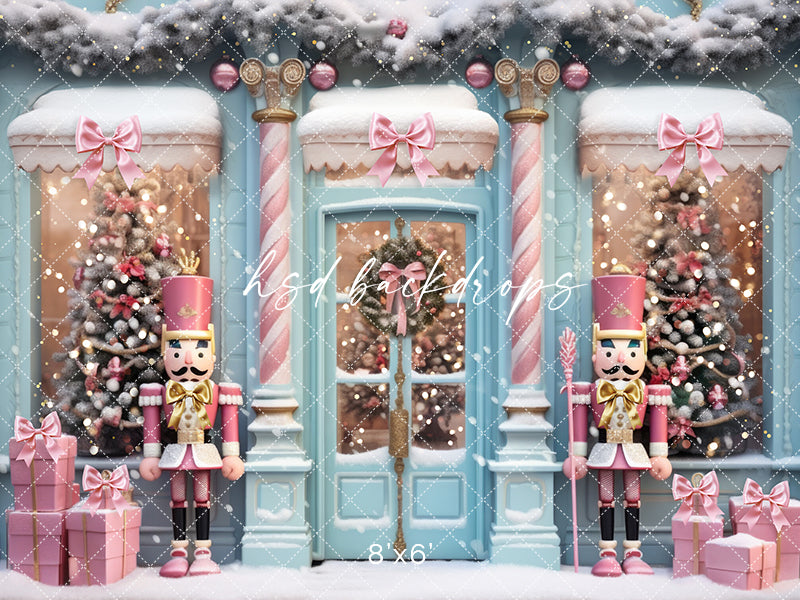 Pretty Posh Christmas Store Front - HSD Photography Backdrops 