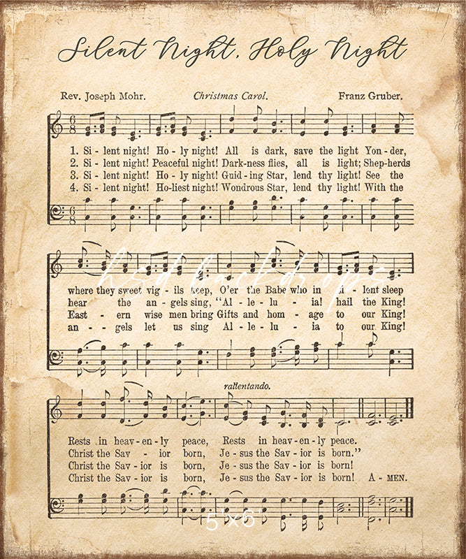 Silent Night Christmas Hymn Backdrop for Church or Party Event 