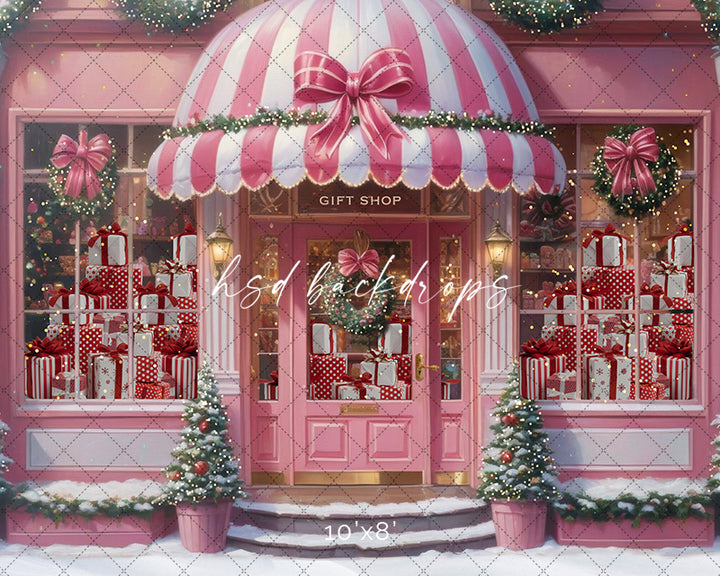 Pink Christmas Boutique (sweep options) - HSD Photography Backdrops 