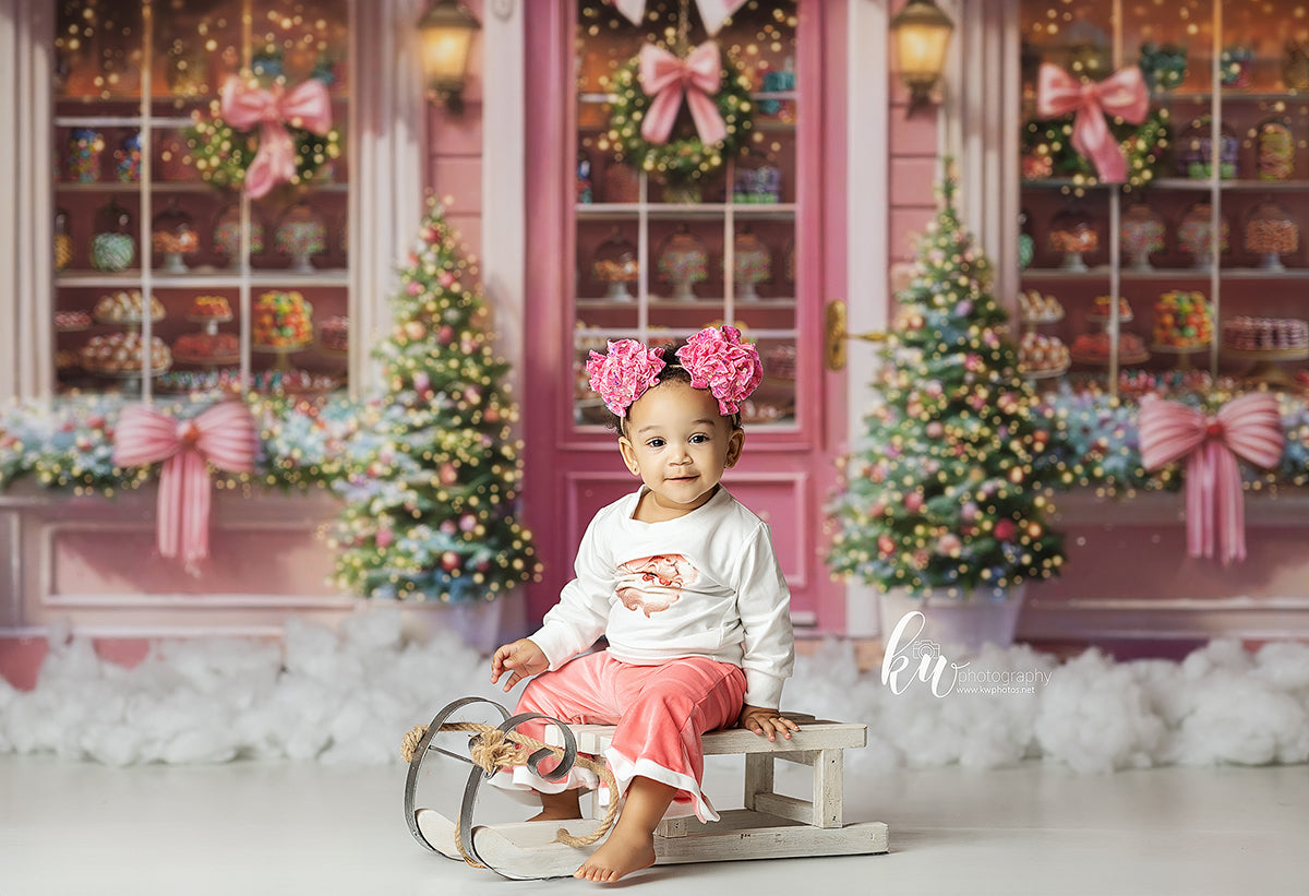 Pink Christmas Boutique Gift Shop Photo Backdrop – HSD