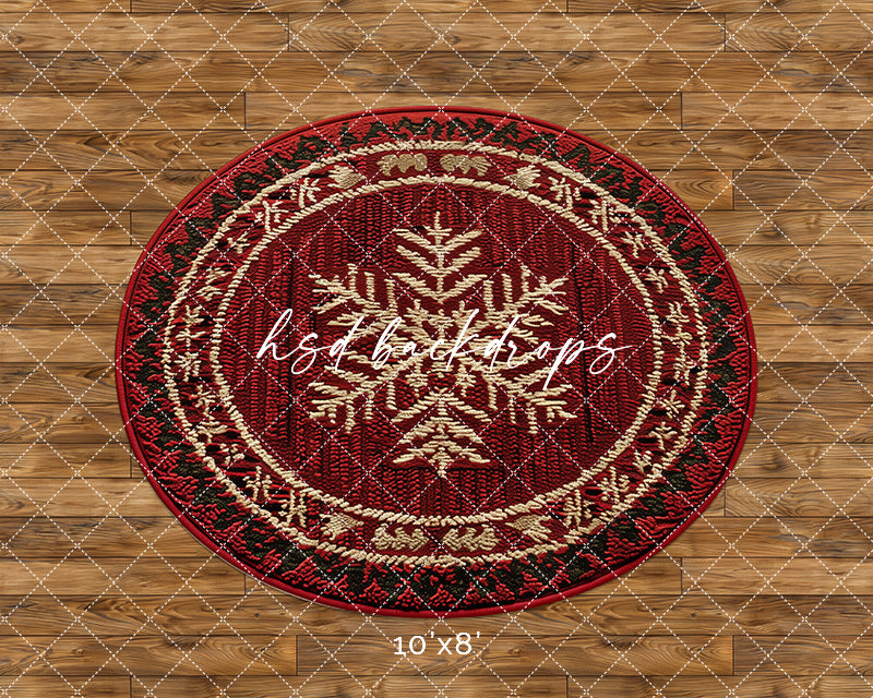 Christmas Snowflake Rug photography backdrop floor
