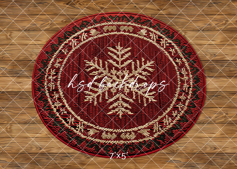 Round Blue Snowflake Rug Christmas Snowflake Rug photography backdrop floor – HSD Photography ...