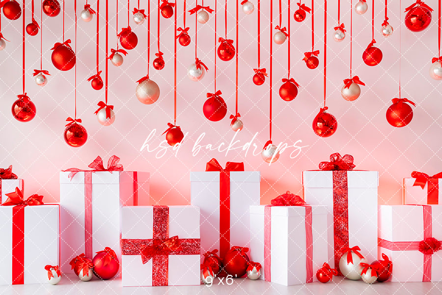 Christmas Present Phtoography Backdrop poly paper, fabric