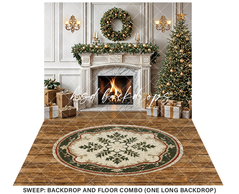 Festive Flames Fireplace (sweep options) - HSD Photography Backdrops 