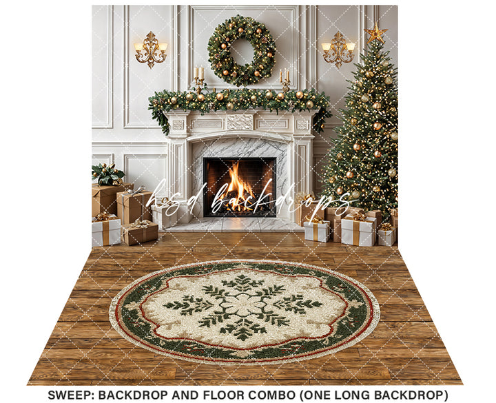 Festive Flames Fireplace (sweep options) - HSD Photography Backdrops 