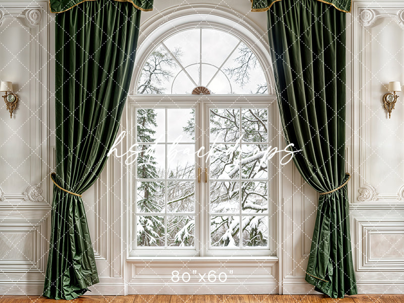 Window Well Backdrops Festive Winter Window Photography Backdrop for Christmas Photoshoot ...