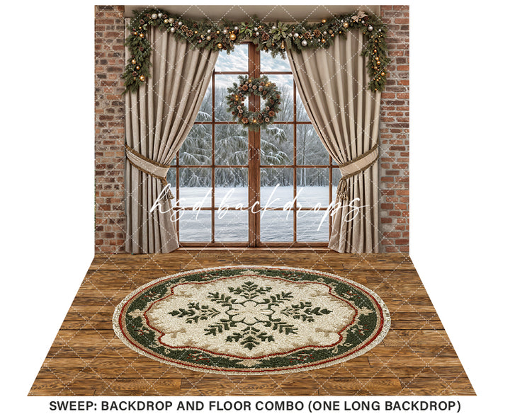 Christmas Cabin Window (sweep options) - HSD Photography Backdrops 