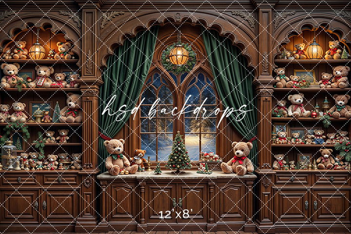 Christmas Bear Workshop Window (sweep options)