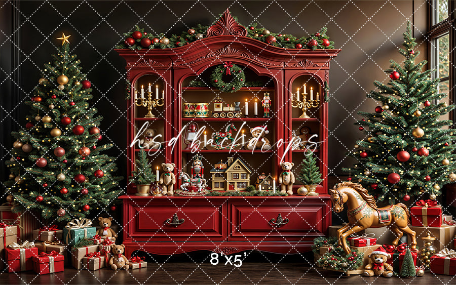 Red Christmas Cabinet (sweep options)