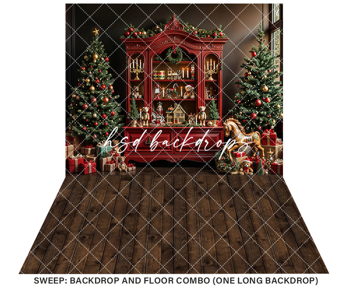 Red Christmas Cabinet (sweep options)