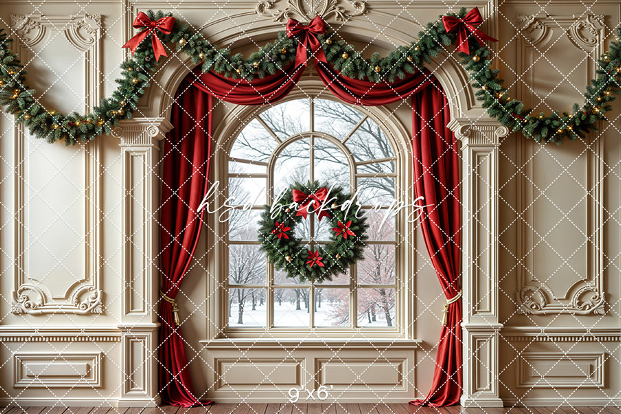 Arched White Winter Window (sweep options)