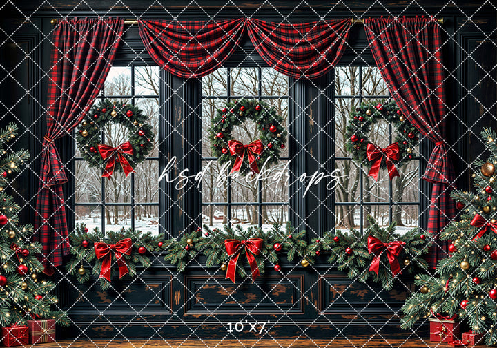Plaid & Pine Christmas Window (sweep options)