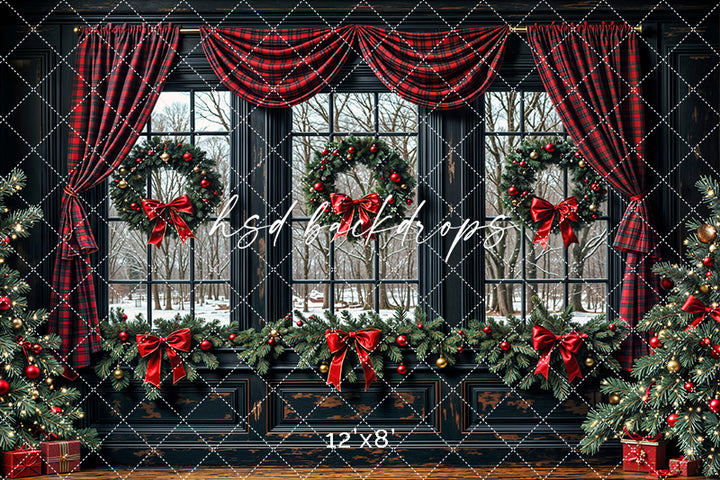 Plaid & Pine Christmas Window (sweep options)