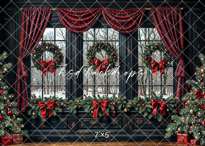 Plaid & Pine Christmas Window (sweep options)