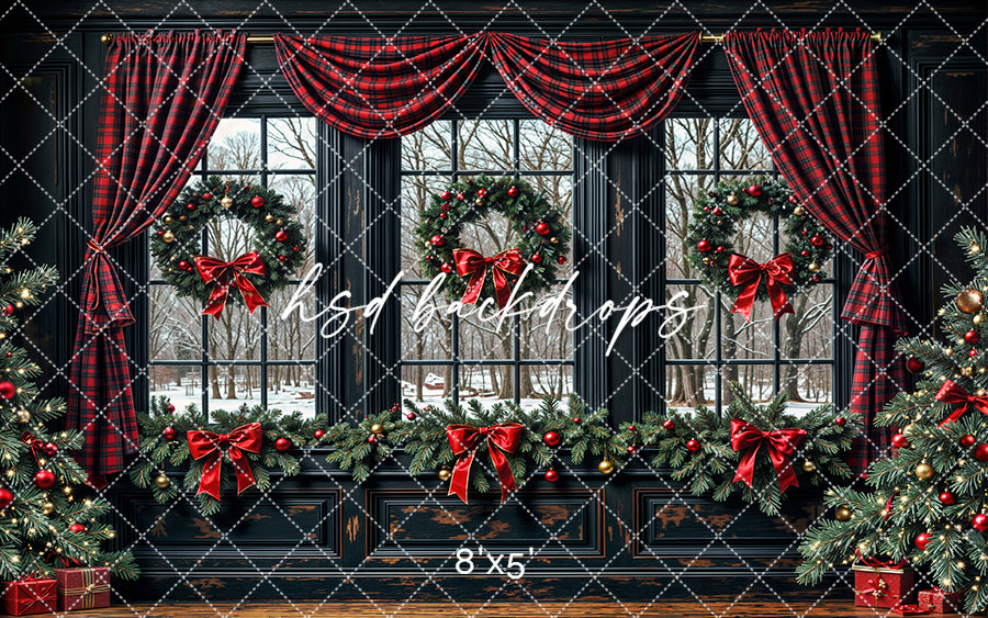 Plaid & Pine Christmas Window (sweep options)