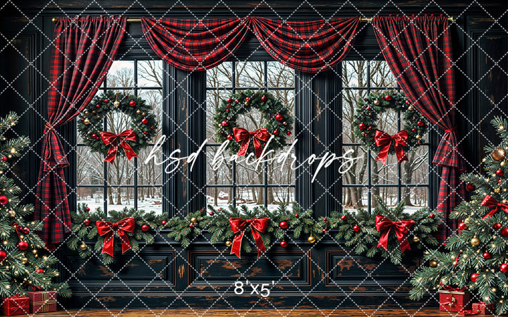 Plaid & Pine Christmas Window (sweep options)