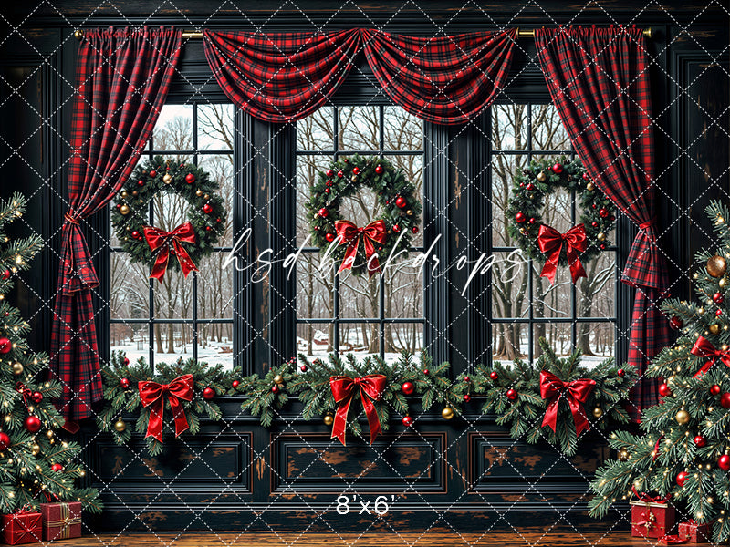 Plaid & Pine Christmas Window (sweep options)