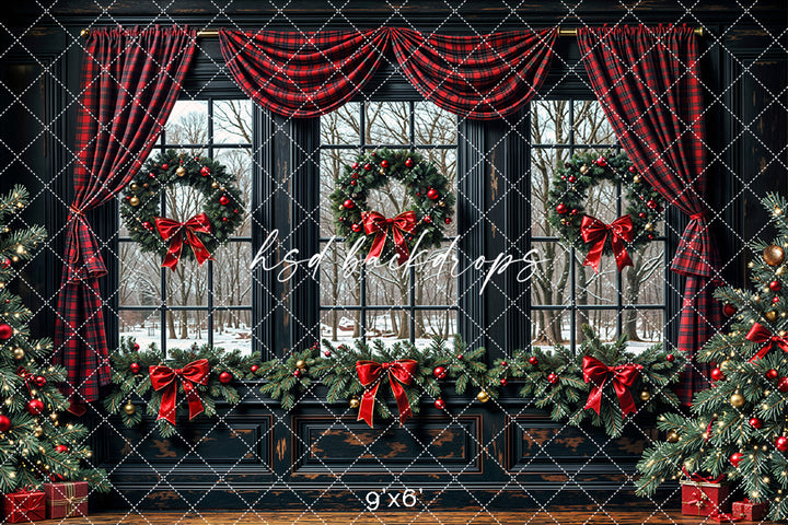 Plaid & Pine Christmas Window (sweep options)