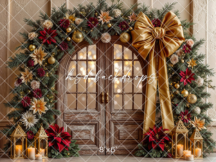 Golden Bow Garland Door (sweep options)