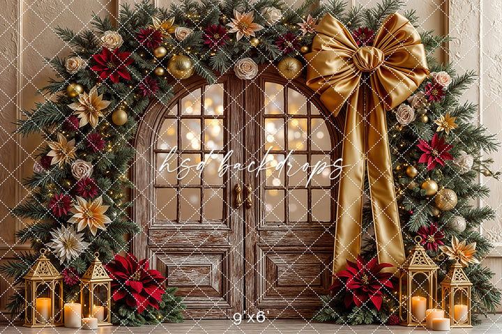 Golden Bow Garland Door (sweep options)