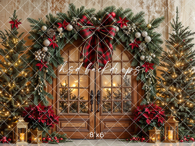 Plaid & Poinsettia Door