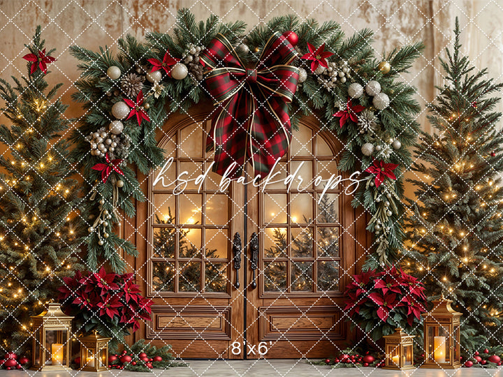 Plaid & Poinsettia Door