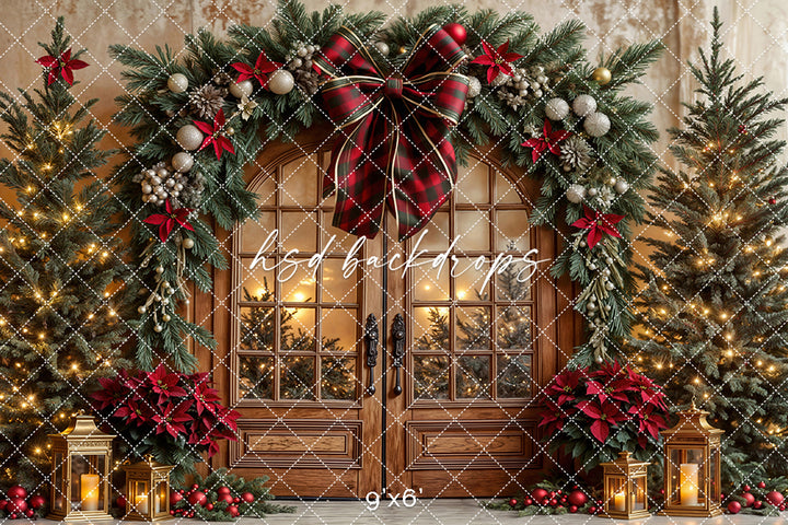 Plaid & Poinsettia Door