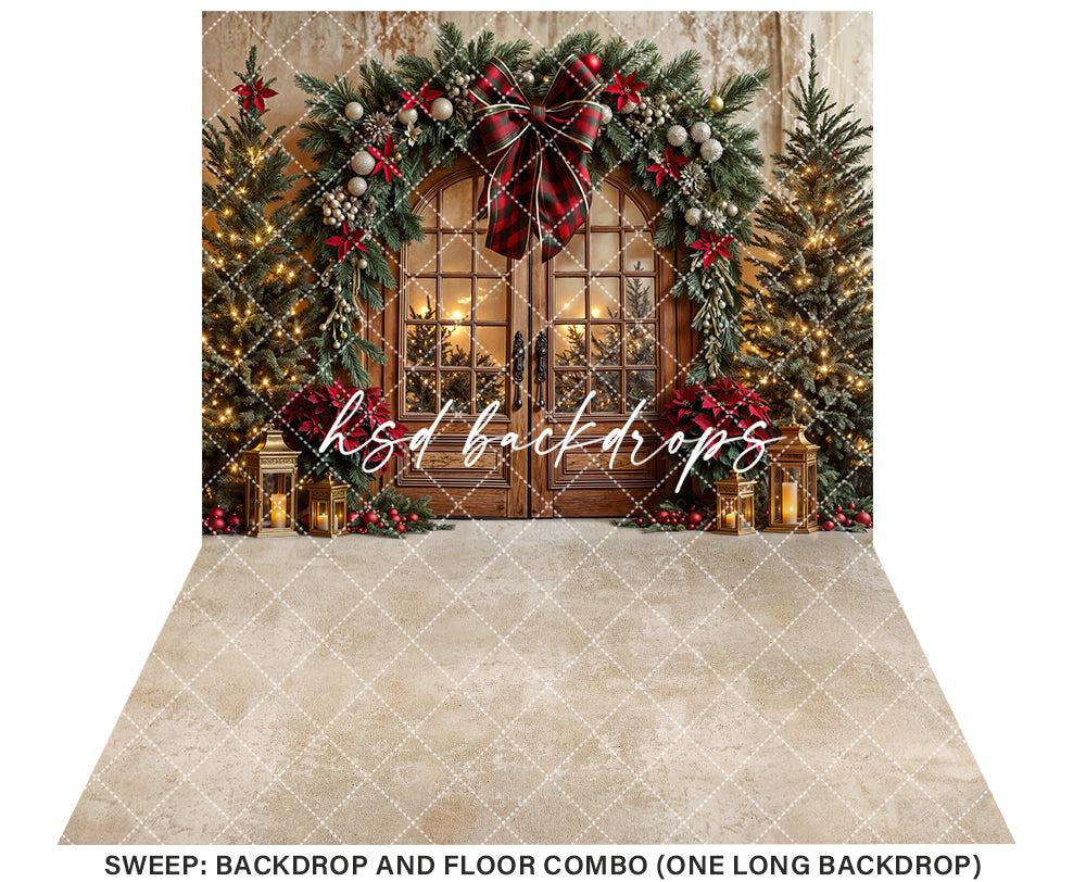 Plaid & Poinsettia Door