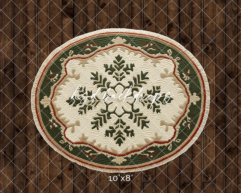 Round Blue Snowflake Rug Snowflake Christmas Rug Floor Drop – Holiday Photography Background ...