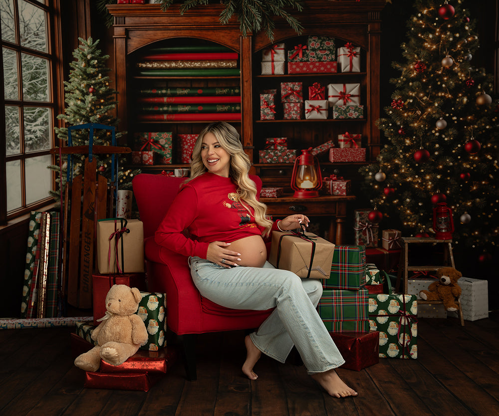 Santa’s Present Wrapping Workshop * Christmas Photography Backdrop (sweep options)